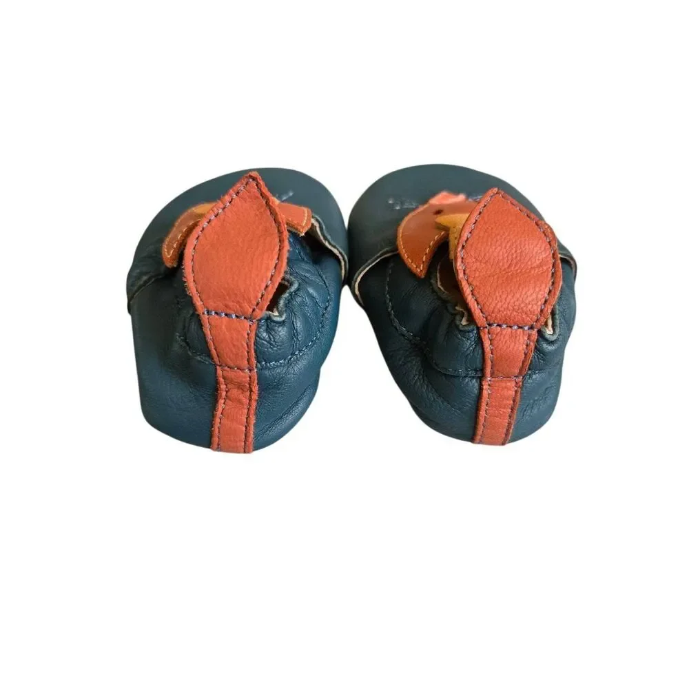 Moulin Roty Fox Leather Slippers Baby Size 0-6 Months